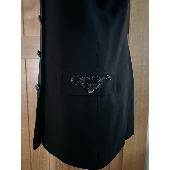 Carole Little Womens Vintage 90s Y2K Beaded Sequin Dark Romantic Jacket Blazer - Picture 6 of 16